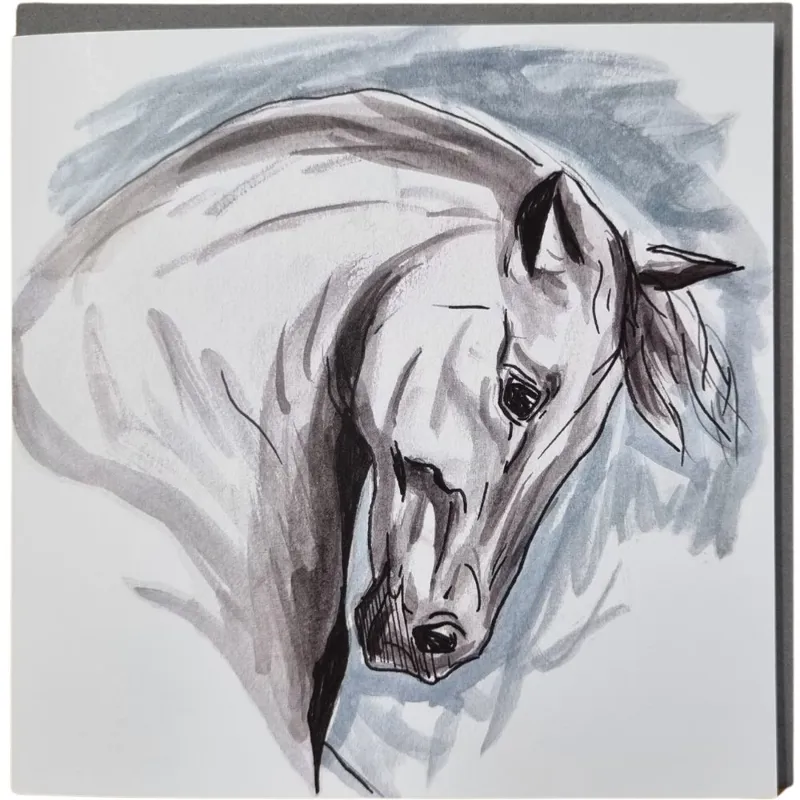 Gubblecote Greetings Card Grey in Watercolour-1